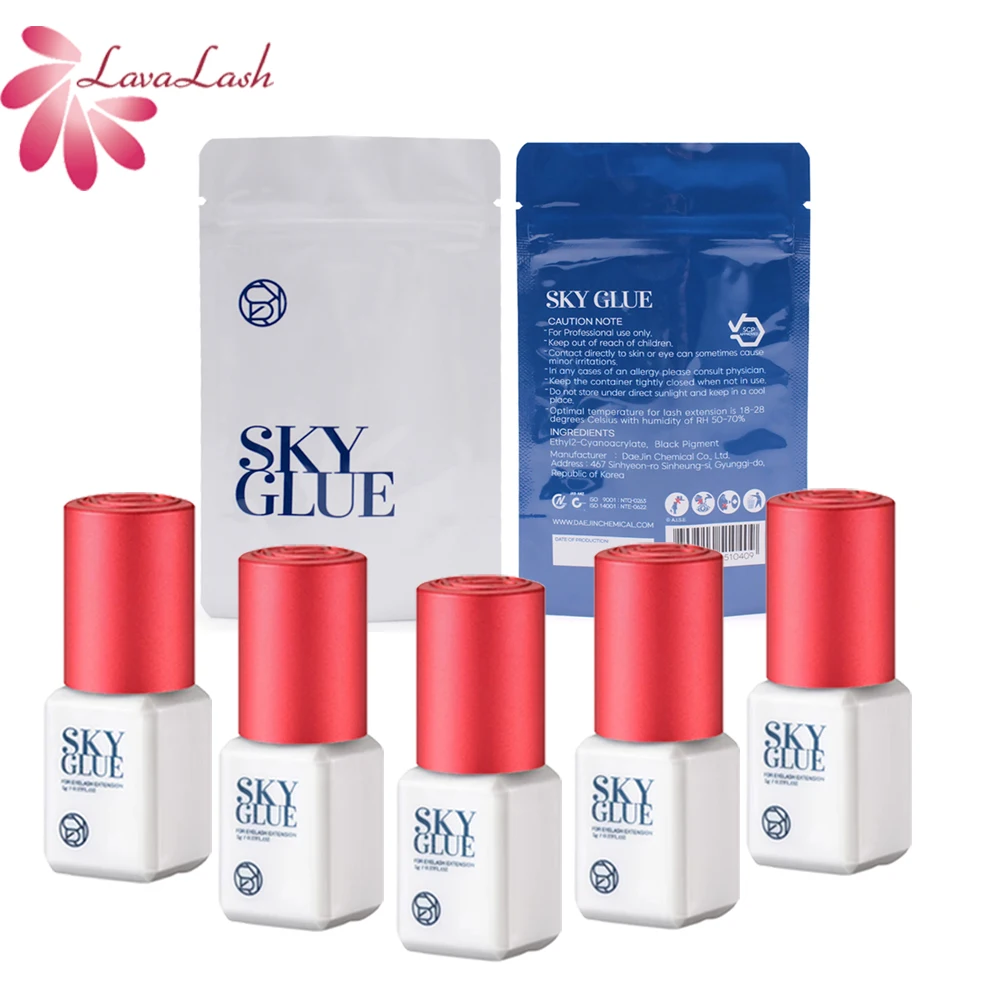5g Original Korea Eyelash Extensions Sky Glue S+ with Red Cap 1-2 Seconds Dry Time 6-7 Weeks Fastest and Strongest  Lash Glue 6