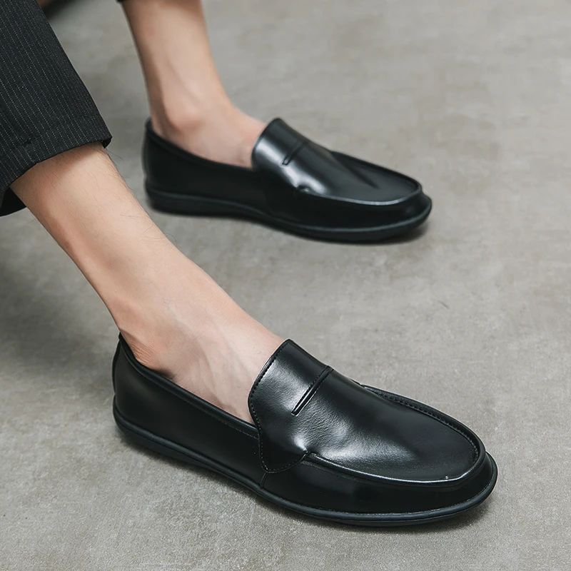 

Men Shoes Casual Brand Summer Men Loafers Leather Moccasins Comfy Evening Dress Boat Shoes Mens Slip on Shoes Business Gentleman