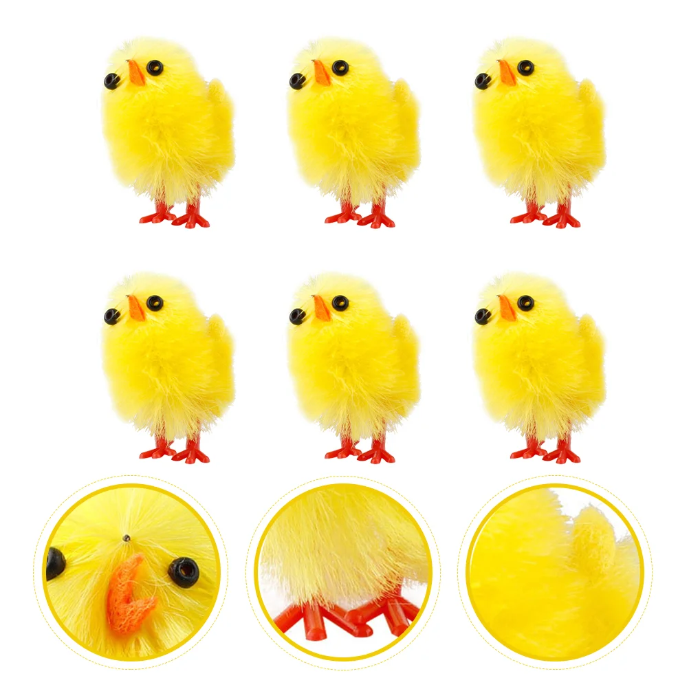 

Mini Plush Easter Chicks Furry Baby Chicks Figurine Miniature Farm Animals Figure Cake Toppers Decor Easter Party Basket Filler