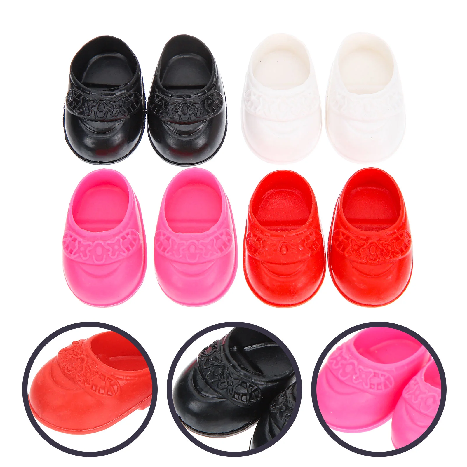 

4 Pairs Flat Shoes Household Decor Decorative Miniature Decorate Plastic Toy Girl Accessories