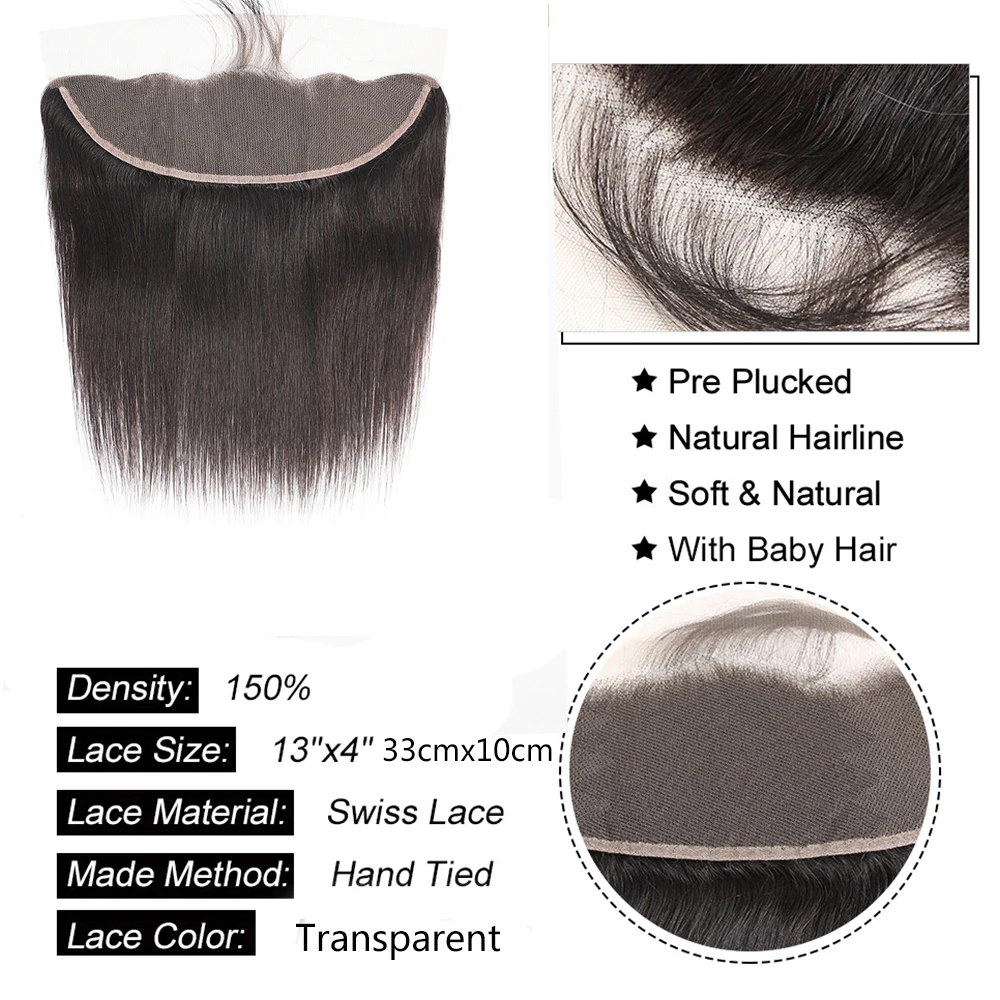 4x4 5x5 6x6 13x4 Lace Frontal Closure Straight Human Hair Transparent For Woman human hair lace closure