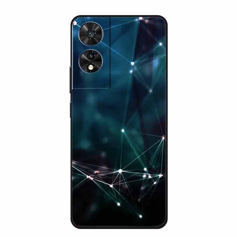Black Geometric Silicone TPU Phone Case - Soft Back Cover Shield