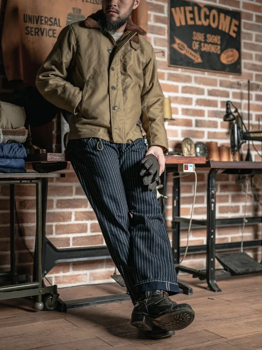 2024AW ATLAST&CO ヒッコリーデッキジャケット【38】 Butcher Products N-1 Deck Jacket 38 At Last & Co. TIMEWORN