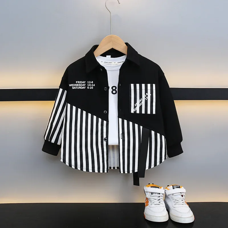 Boys Stripe Shirt Casual Spring Autumn Clothes Fashionable Children Top Baby Boy Spring Summer Autumn Winter Outfits