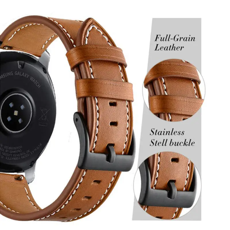 Premium Genuine Leather Watch Strap, Universal Fit, 22mm/20mm Adjustable Band