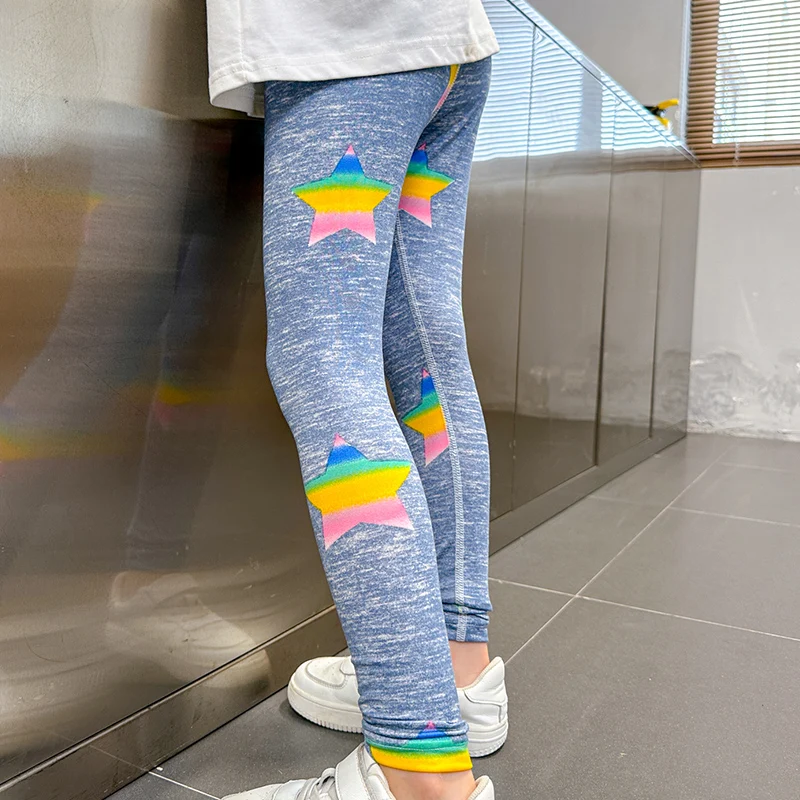 Girl Leggings Four Seasons Thin Comfortable Slim Cute Printed Simple Solid Colors