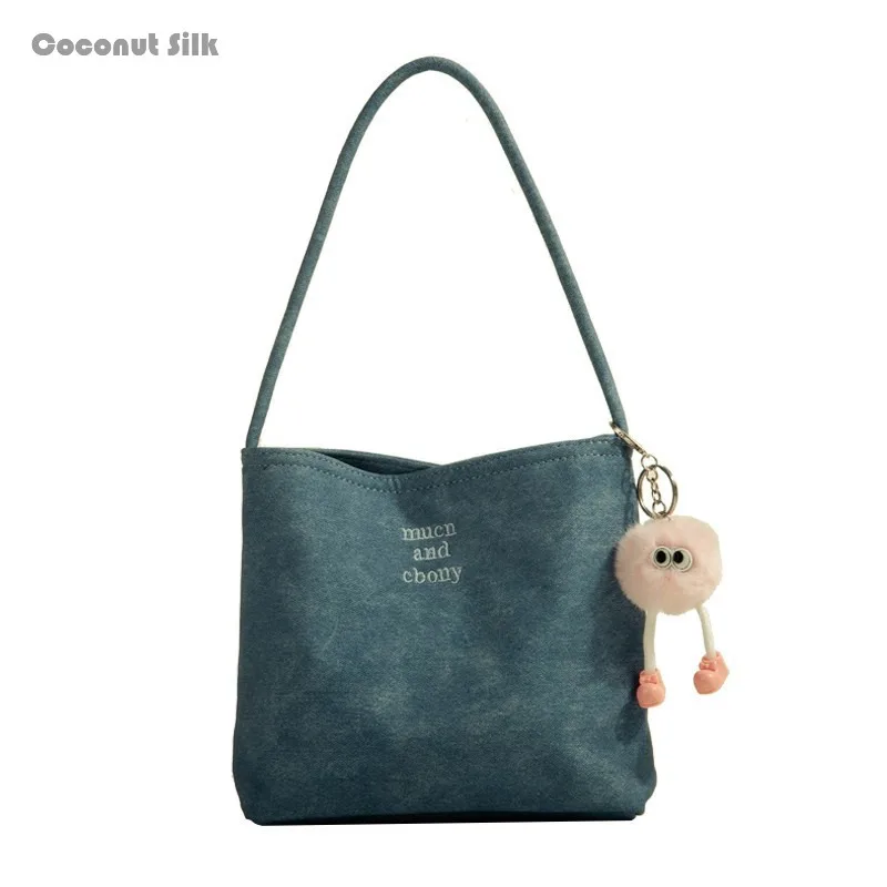 

CoCoS High quality bucket bag women's denim underarm bag 2024 summer versatile large capacity women's commuting shoulder bag