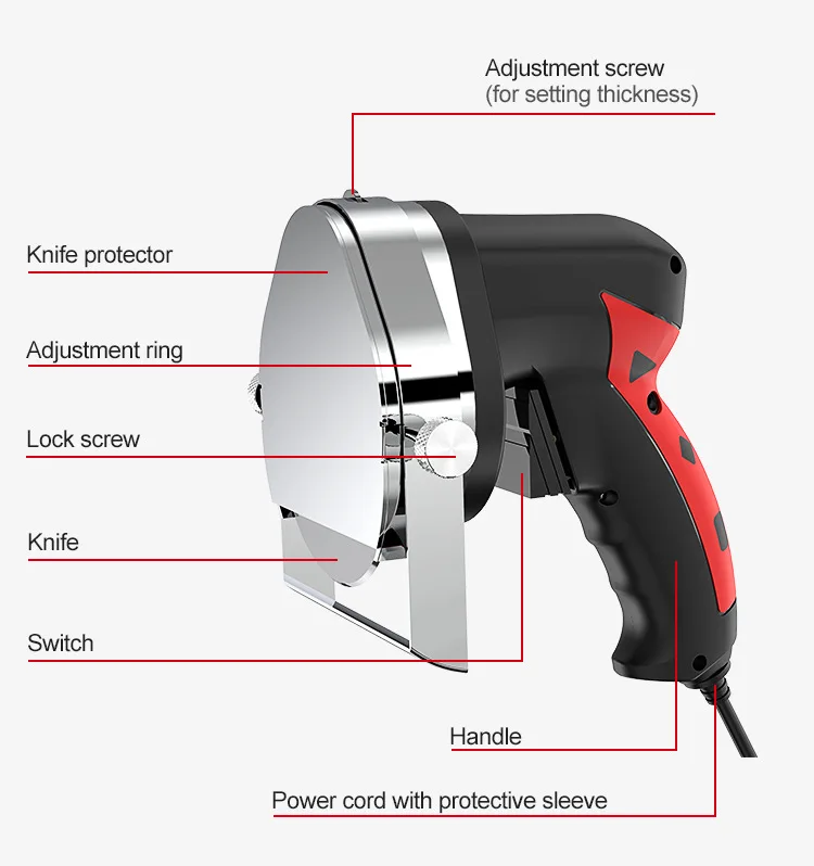 Description Picture 4 of itemElectric Kebab Slicer Doner Knife Shawarma Cutter Handheld Roast Meat Cutting Machine Gyro BBQ Cut 220-240v 110v Best price