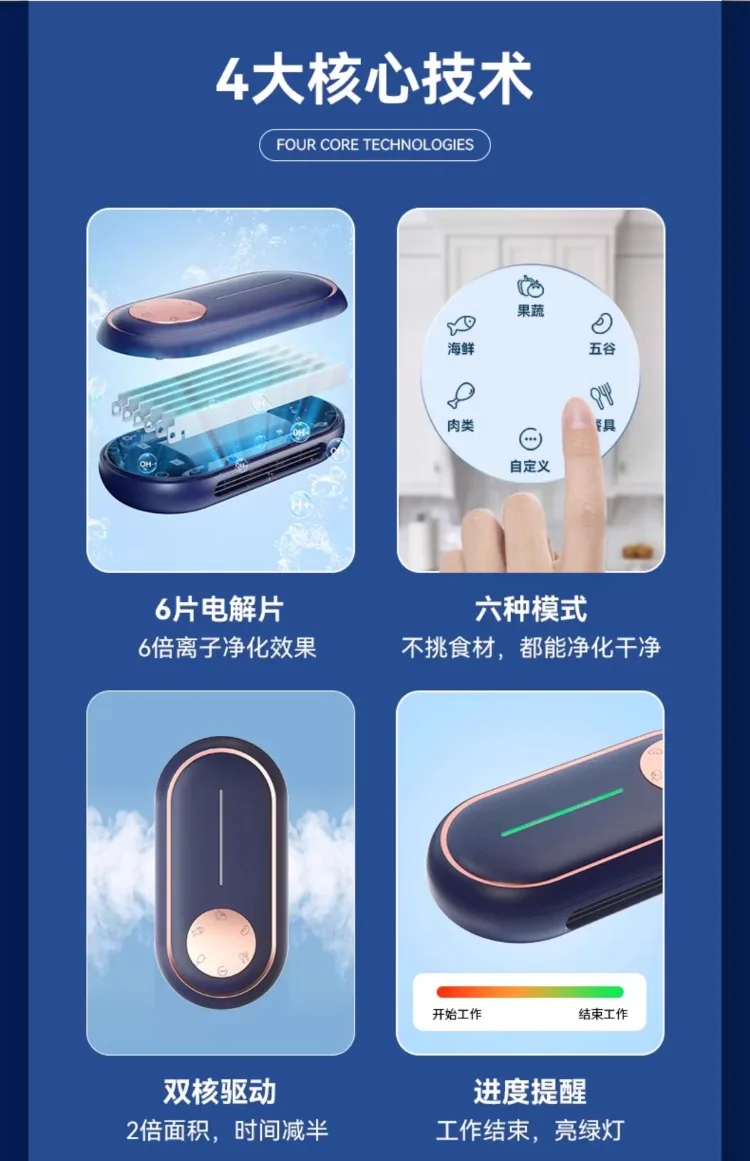 Description Picture 3 of itemUSB Oursay Fruit Veggie Washer Wireless Remove Pesticide Kill Bacteria Purify Food Automatic Home Appliance AD