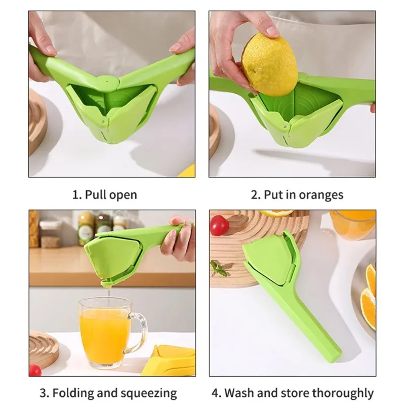 Citrus Squeezer with Built-in Strainer - Easy-to-Use Lemon Lime Juicer, Yellow
