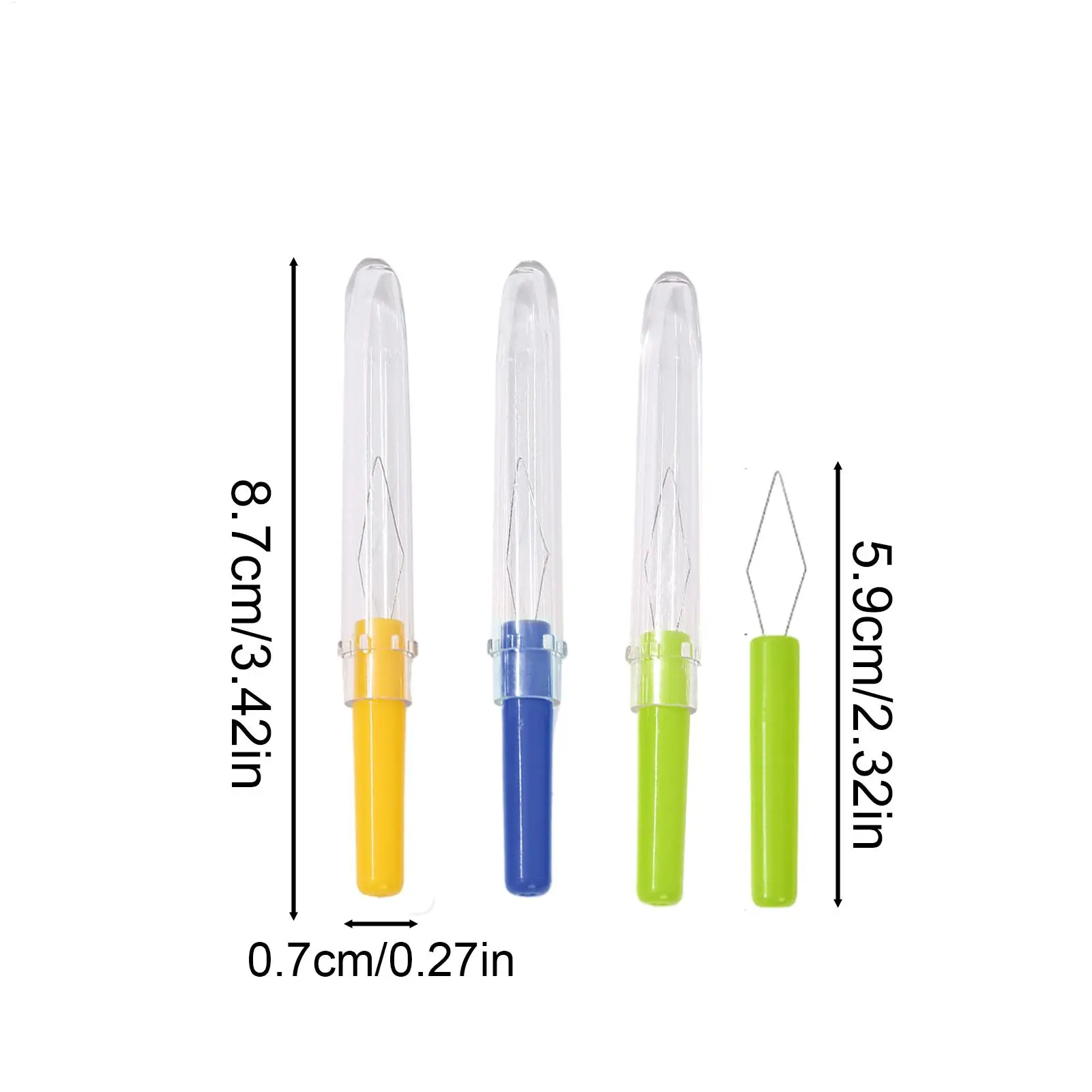 커버가 있는 3PCS 자동 바늘 꿰매기 도구, 휴대용 바느질 꿰매기 도구 (손자수, 십자수용), DIY 공예 용품