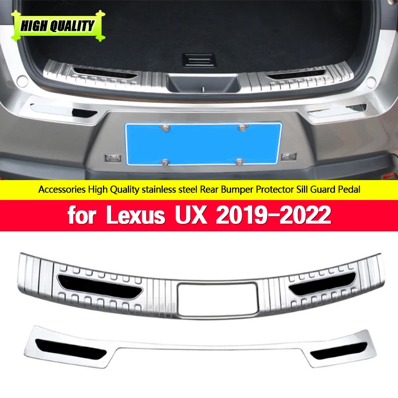 

For Lexus UX 2019 2020 2021 2022 stainless steel Rear Bumper Protector Sill Trunk Tread Plate Trim Car styling Chromium Styling