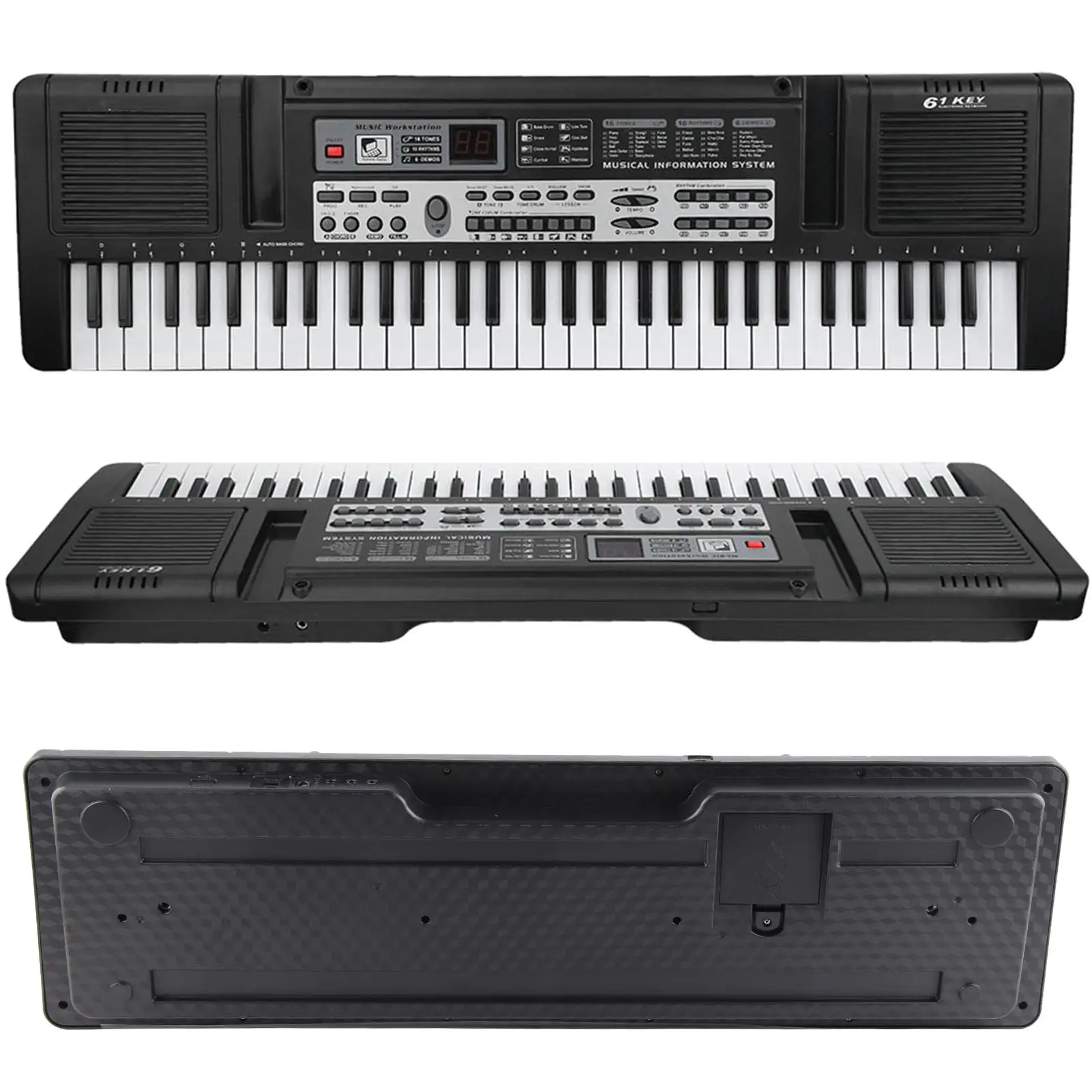 61 Keys USB Digital Keyboard Piano Portable MQ-6121 Electronic Organ with Mic Music Toy
