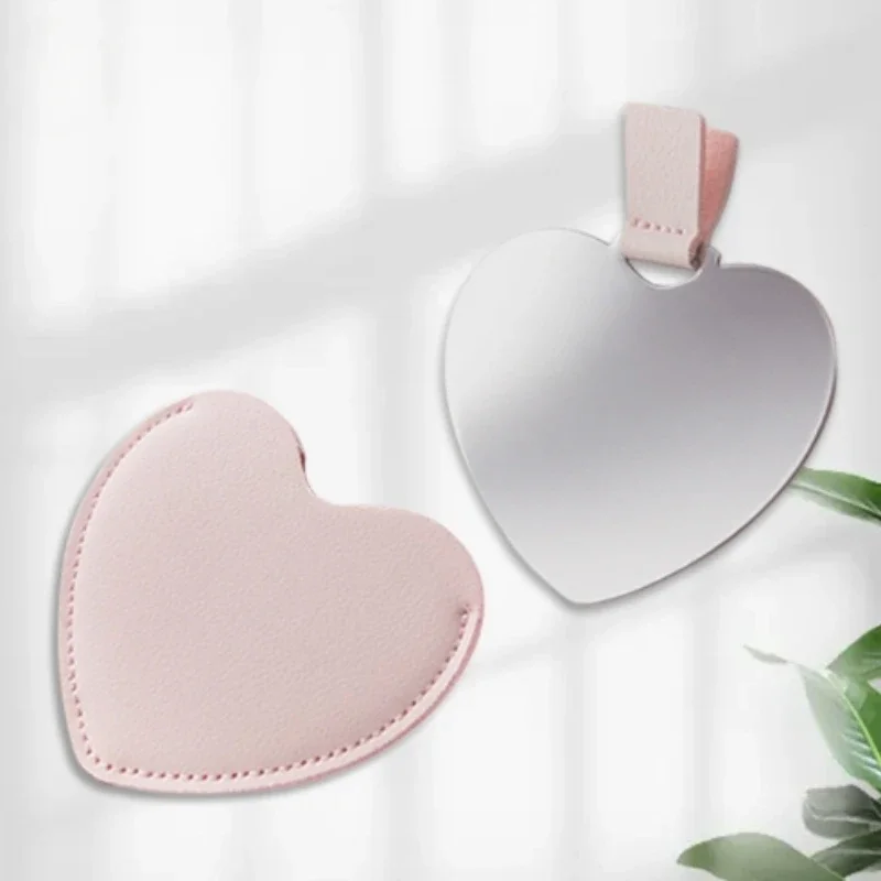 1PC  Portable card makeup mirror, portable beauty mirror, stainless steel anti drop gift, small mirror pocket mirror
