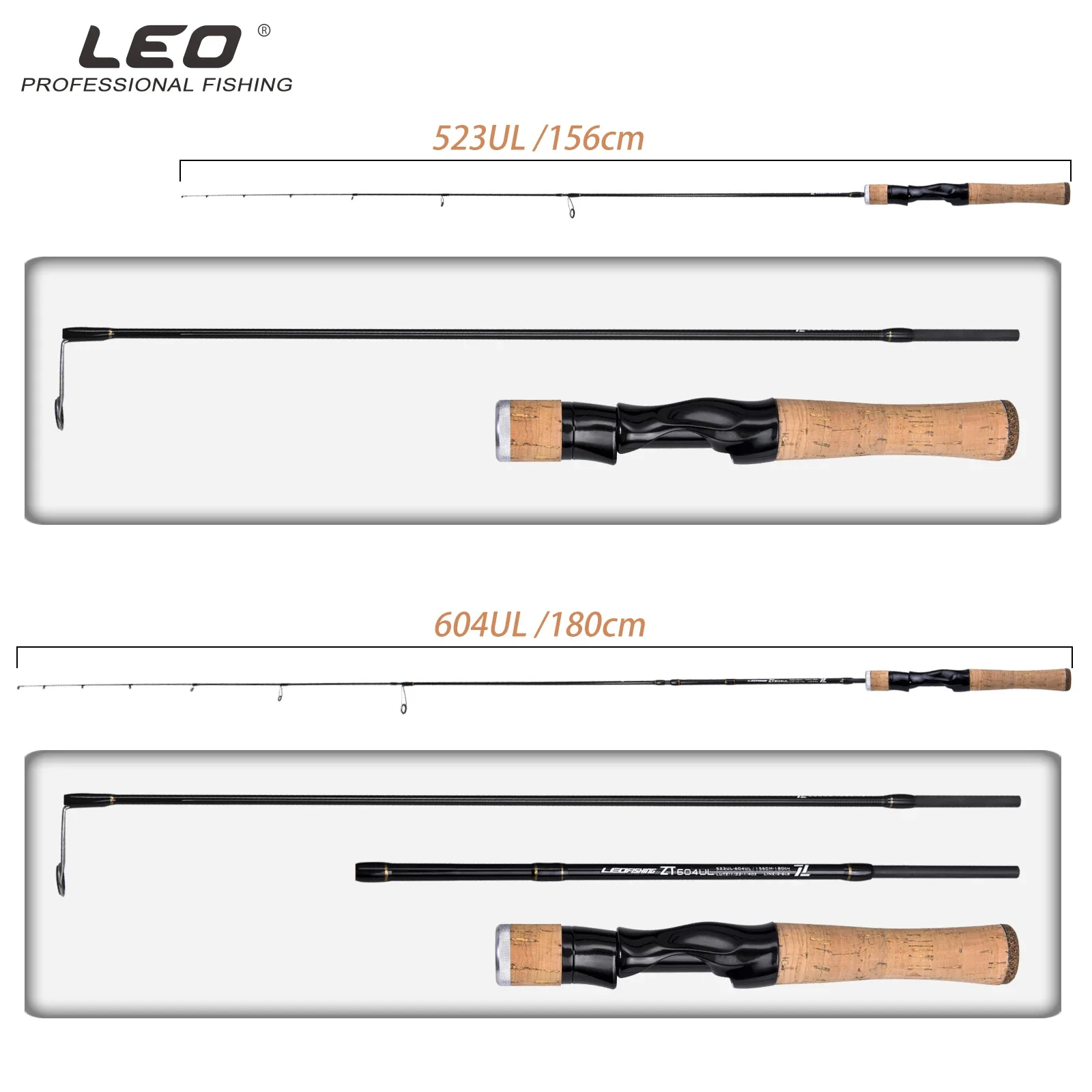 LEOFISHING カーボン製釣り竿 スピニング/キャスティング ファストUL