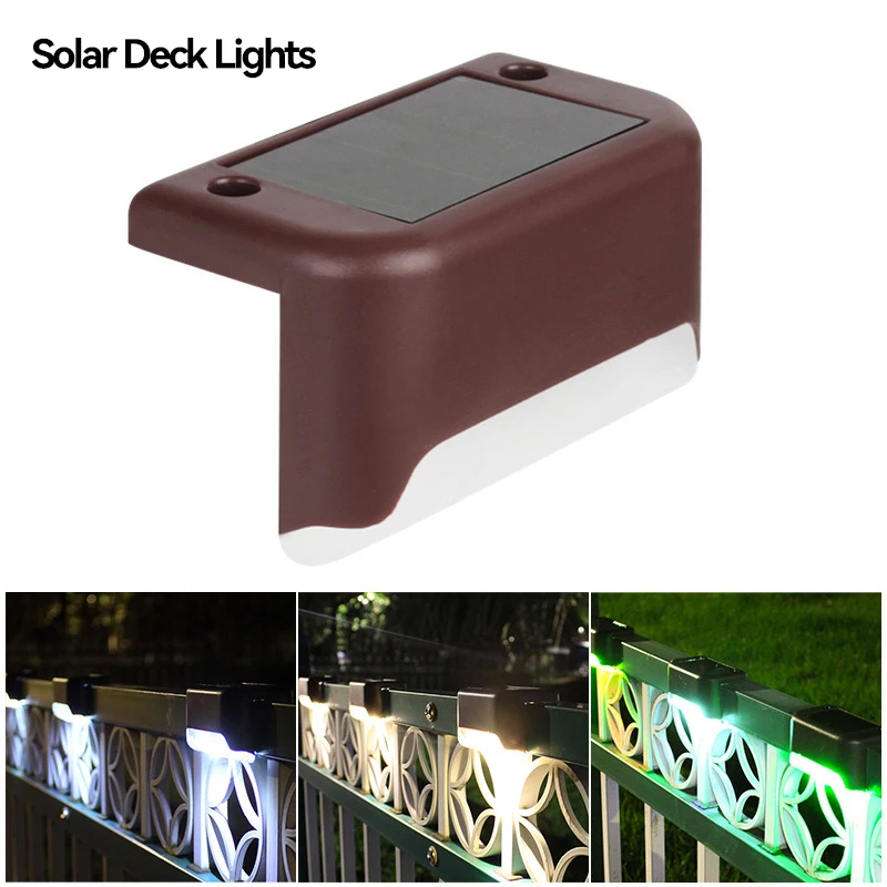 Solar Deck Lights Stair Lamp IP65 Waterproof Led Solar Lights For Railing Stairs Step Fence Yard Patio And Pathway 4 pcs tread cover stair covers rug step carpet treads stairs rv polyester polyester carpet