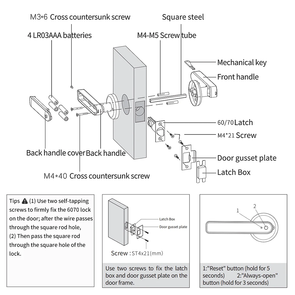 Bluetooth Smart Handle Lock,Tuya Fingerprint Door Lock Home Security Lock.