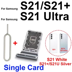 Enhanced Dual Sim Card Tray Holder and Reader (Single White Silver)