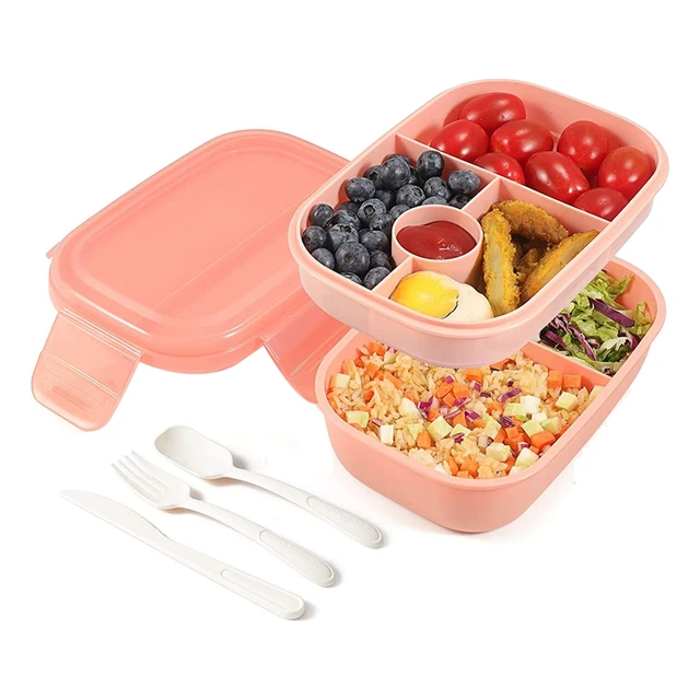 Stackable Bento Box Adult Lunch Box - 3 Layers All-In-One Lunch Containers  With Multiple Compartments For Adults & Kids - AliExpress