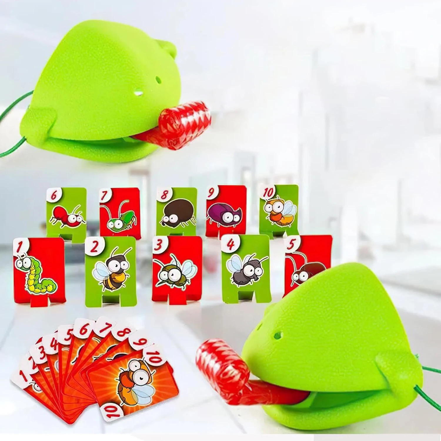 Frog Mouth Tongue Out Board Game Lizard Mask Parent Child Blowing Fun Board Game Puzzle Game Prop 5