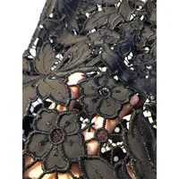 New Summer Denim Patchwork Hook Flower Hollow Lace Straight Leg Wide Leg Pants Casual High Waist Heavy Embroidery Rhinestone - Image 4