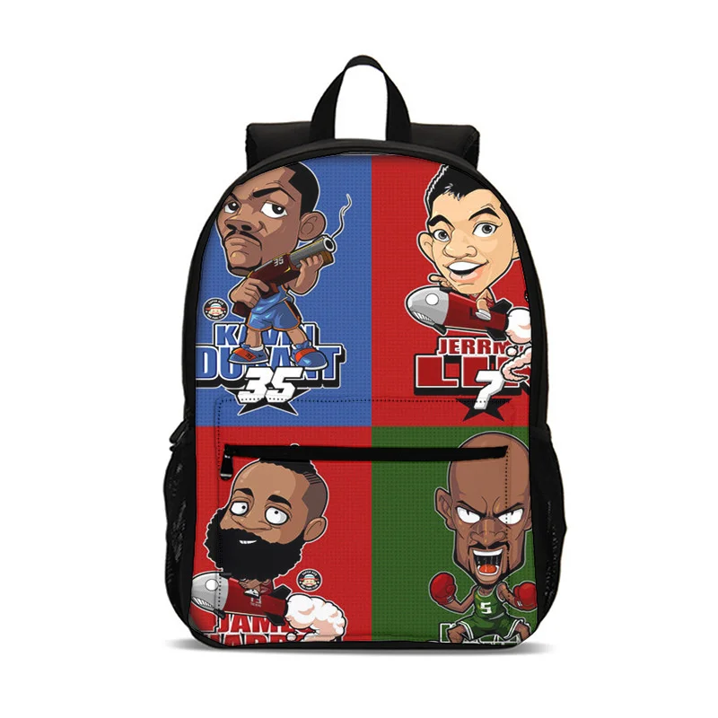 School Caricature Basketball Schoolbag Student Large Capacity Backpack Tote Bag Children's Men Travel Teens Mochilas Bolsas Y2k