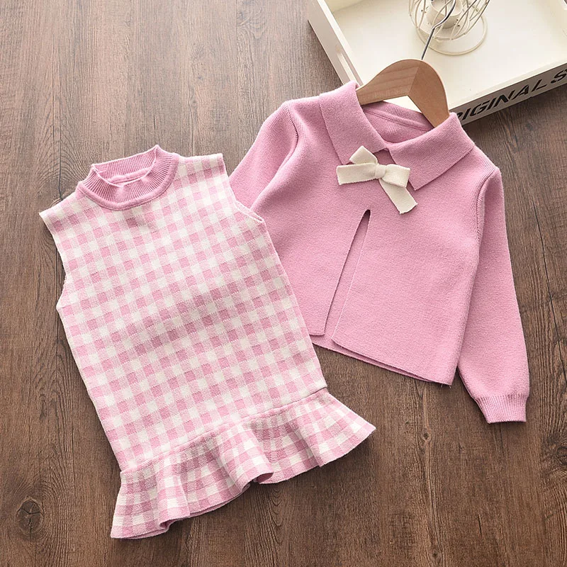 Girls Dress New New Princess Dresses Autumn Winter Christmas Sweater and A-Line Dress for Girl Kid Cute Children Clothing
