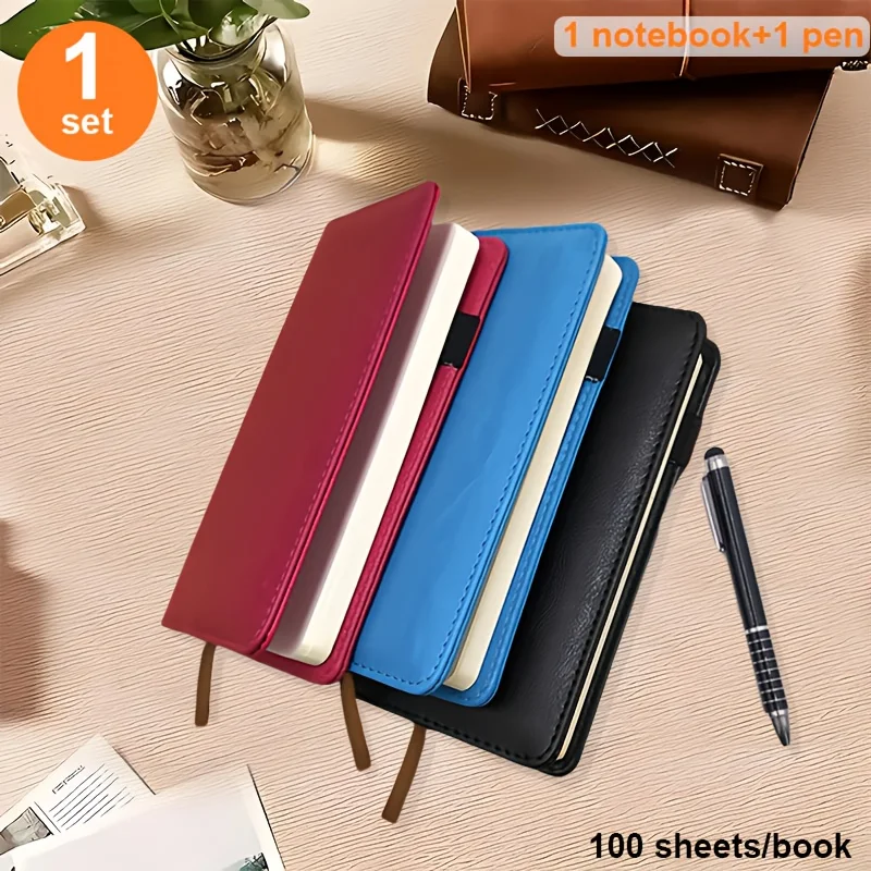 Multifunctional Planner Set with Metal Pen and Removable Pages – Portable Notebook & Notepad for Meetings and Journaling