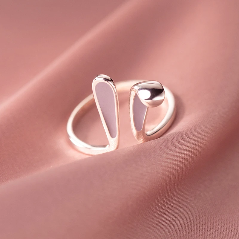 SALONGFANG Cute Rabbit Ear Ring Cartoon  Animal Ring Bracelet For China Girlfriend Opening Adjustable Holiday Jewelry Wholesale 2