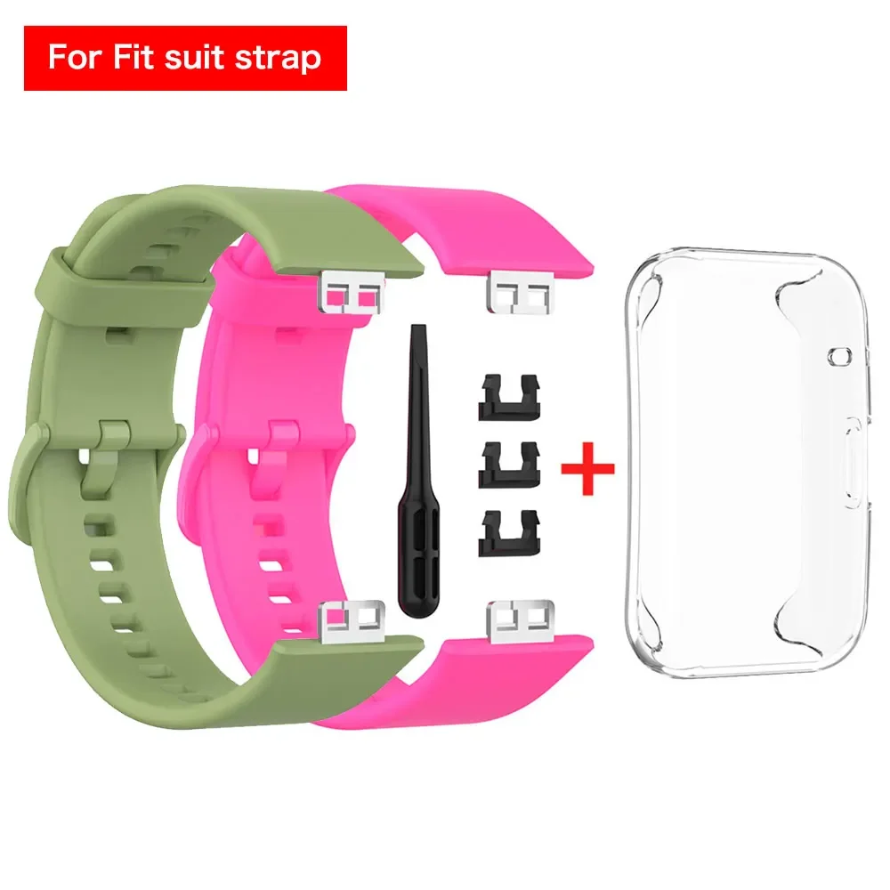 Multicolor Silicone Watch Strap with Protective Case - Premium Replacement Band Accessories