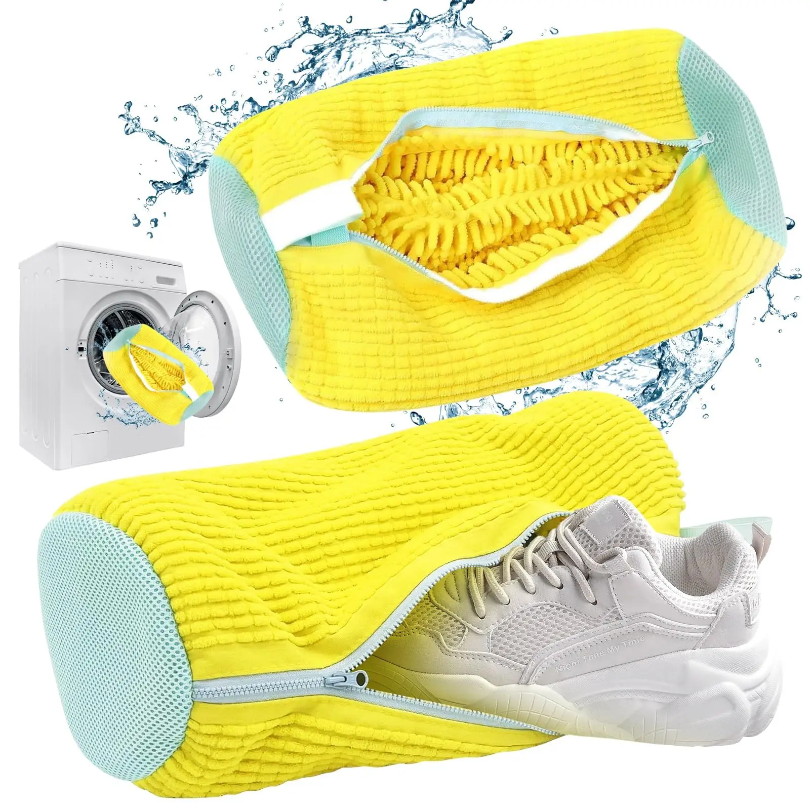 Washing Shoes Bag Cotton Laundry Fluffy Fibers Easily Remove Dirt Washing Bags Anti-Deformation Shoes Clothes Organizer 1/2PCS