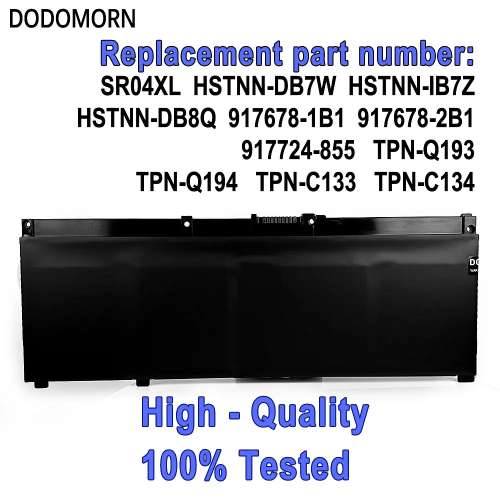 Dododomorn-bateria do Portátil para hp Omen Sr04xl 15-ce000 15-dc0000 Pavilion 15-cb000 Pavilion Gaming 15 2023 4550mah 770 wh Notebook - Imagem 3