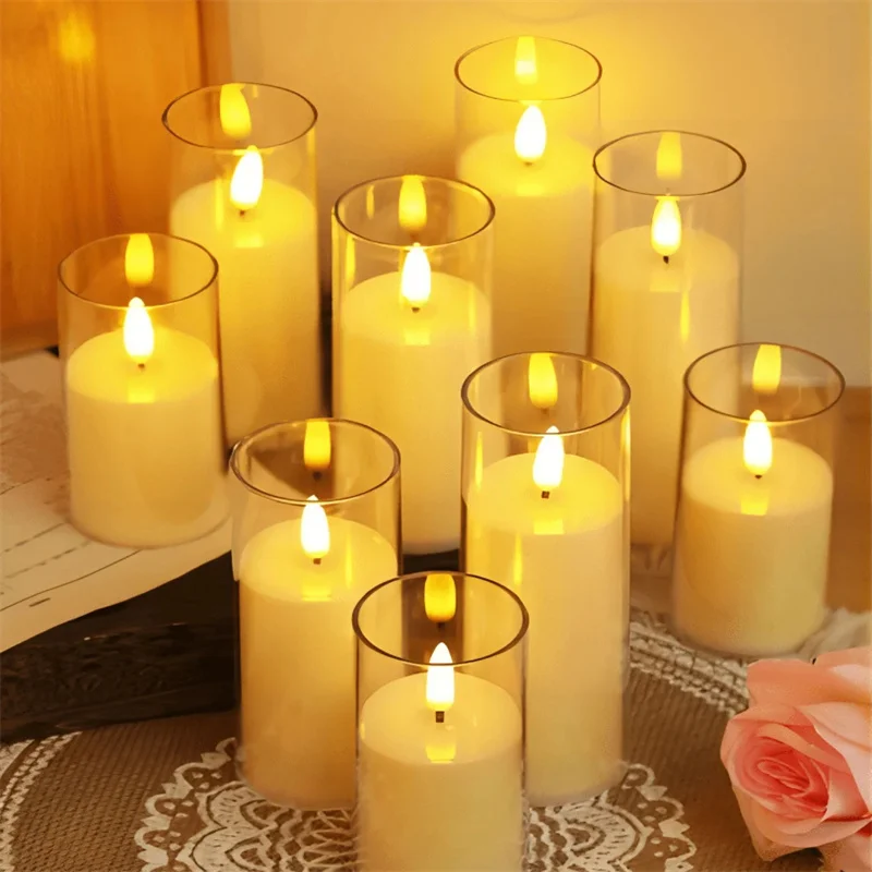 LED Flameless Tealight Candle Set – Acrylic Flickering Battery Candles 6