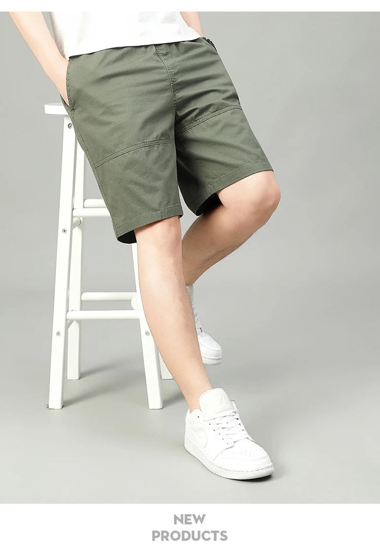 Sommer-Shorts für Herren 100% Baumwolle Leichte Atmungsaktive Lässige Modische Kurze Hosen Elastischer Kordelzug Outdoor-Wander-Shorts – Detail 4