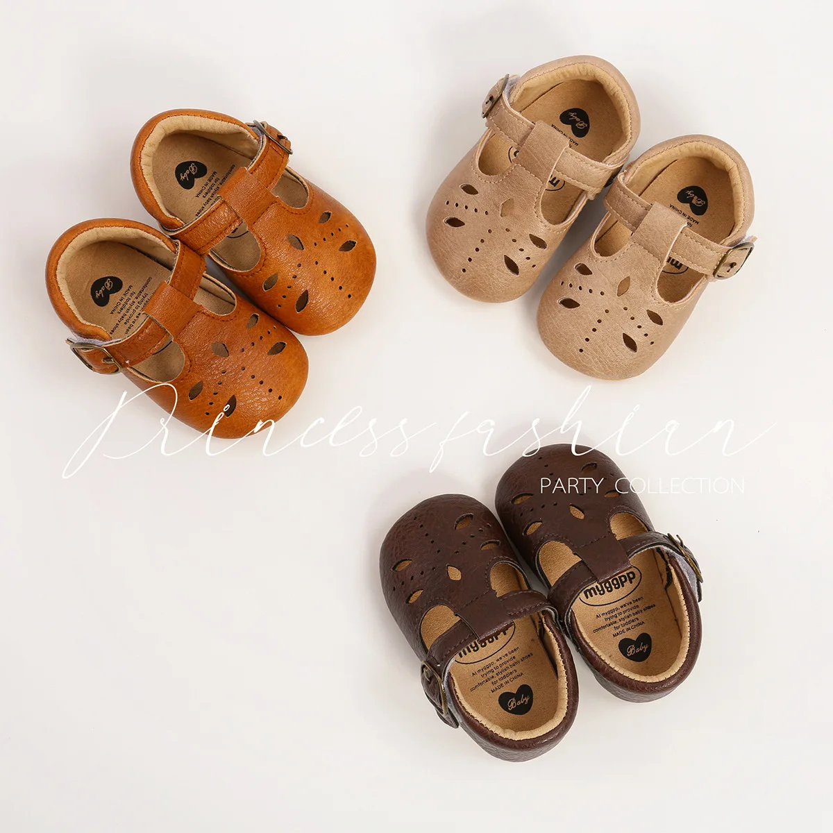 0-18M Retro Newborn Infant Baby Girls Shoes PU Leather First Walkers Hollow Toddler Baby Boy Anti-Slip Shoes