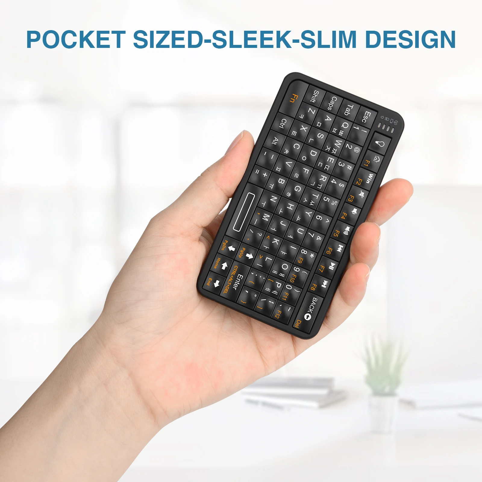 Slim Wireless Bluetooth Keyboard with Rechargeable Battery - Multilingual Layout