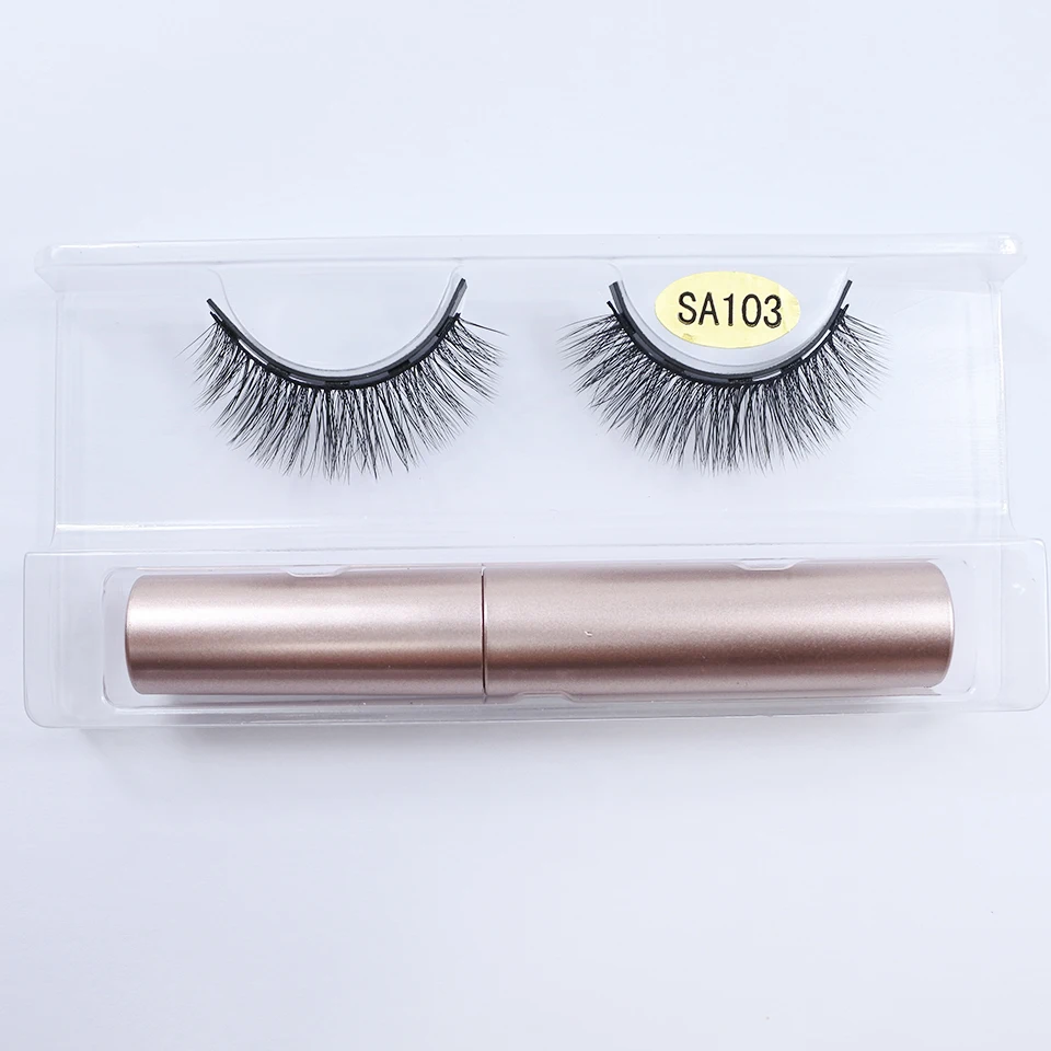 Magnetic Eyelashes With Eyeliner Kit 1Pair / Pack Reusable 3d Faux Mink Lashes No Glue magnetic lashes fake eyelashes