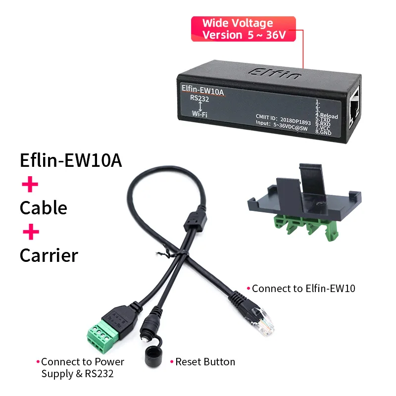Convertitore RS232 A WiFi Elfin-EW10 – Server Seriale Modbus Con Antenna Esterna Per IoT E Automazione