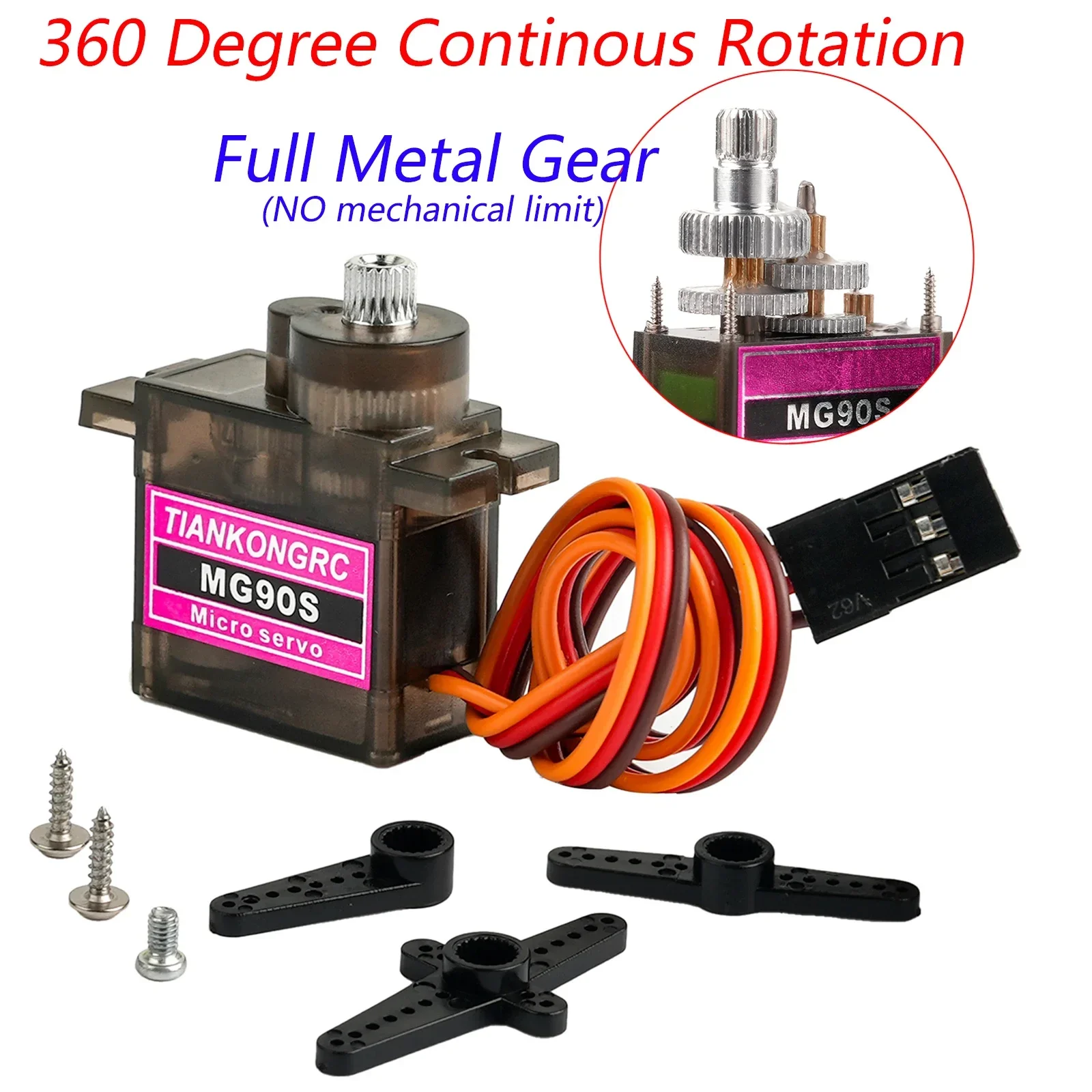 Enhanced Micro Servo Motor with Adjustable Degree and Metal/Plastic Gear for Versatile Robotics and DIY Projects