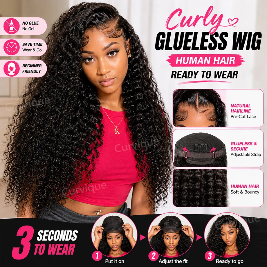 Curly Glueless Wigs Human Hair Ready To Wear 13x6 Deep Wave Hd Lace Front Human Hair Wig Transparent Curly Water Wave Lace Wigs 1