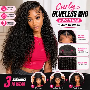 Curly Glueless Wigs Human Hair Ready To Wear 13x6 Deep Wave Hd Lace Front Human Hair Wig Transparent Curly Water Wave Lace Wigs 1