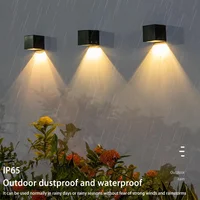 LED lumière solaire extérieure jardin carré applique extérieure cour jardin clôture éclairage mur décoration lampe 3