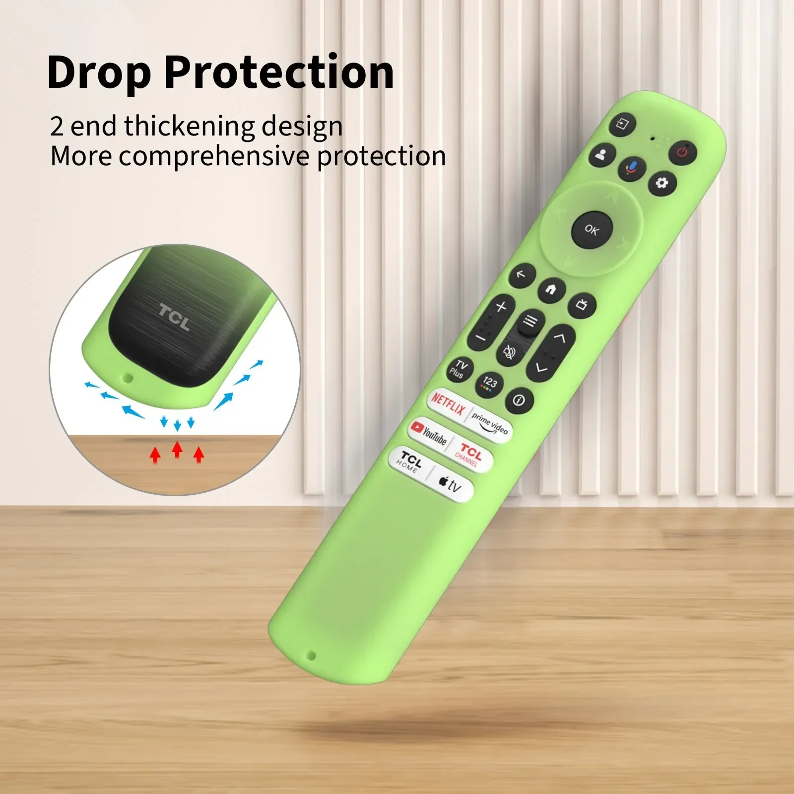 Silicone Remote Case Silicone Remote Cover Silicone Remote Sleeve Remote Controller Cover Silicone Case Protector Silicone Case For TCL RC813 FMB3/RC902V FMB1/RC923 FMR1 FMR4 FMR5 Tv Voice Remote Control Cover Protector With Lanyard