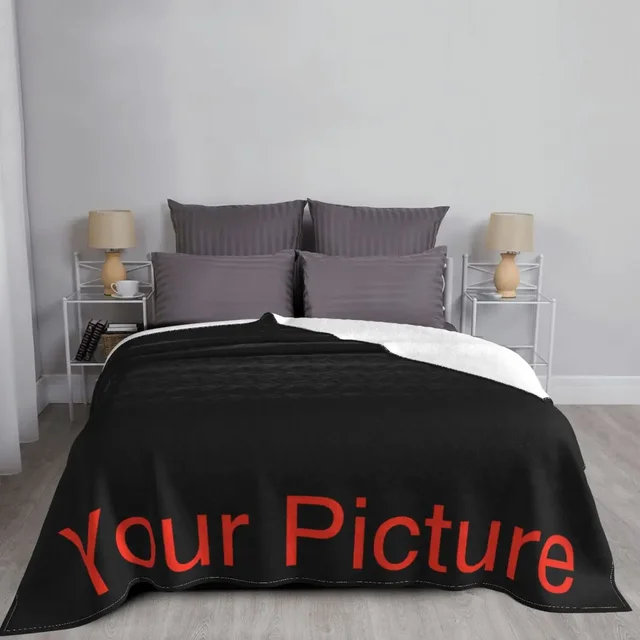 Your Picture Blanket Cover Coral Fleece Plush Customized DIY Print on Demand Dropshipping Warm Throw Blankets for Bed Bedspread 3