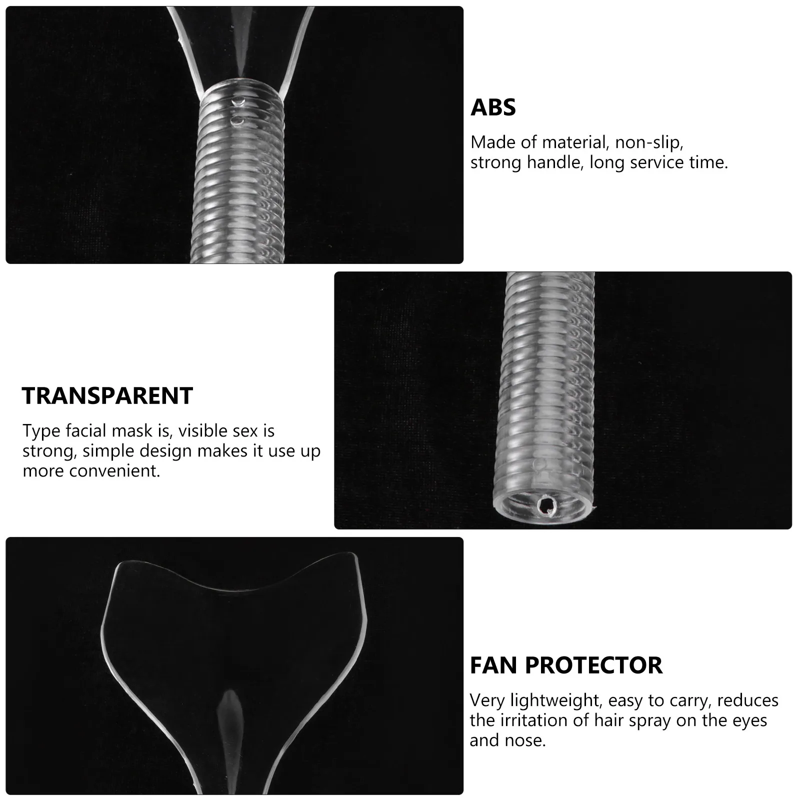 헤어컷 페이스 마스크 커버 투명하고 가벼운 팬 모양의 이발소용 뷰티 살롱 헤어스프레이 향수 스프레이 보호 아이 마스크