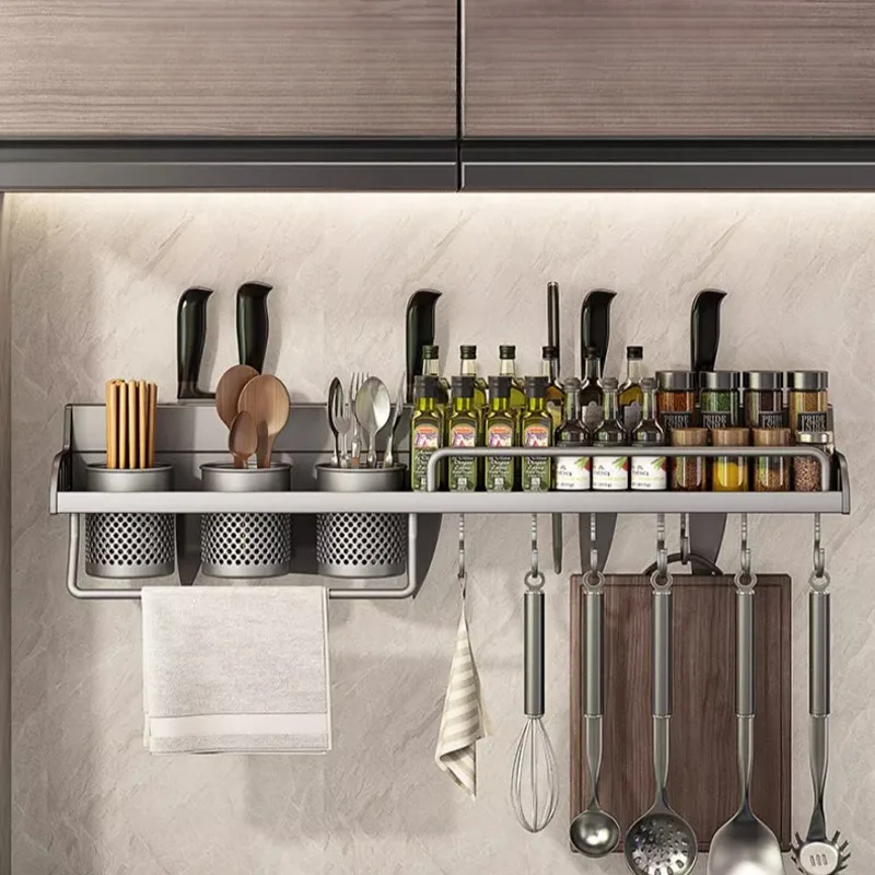 

Kitchen Spice Storage Knives Holder Knife Stand Spice Rack Organizer Knives Holder Spoon and Chopsticks Rest Hanging Organizers