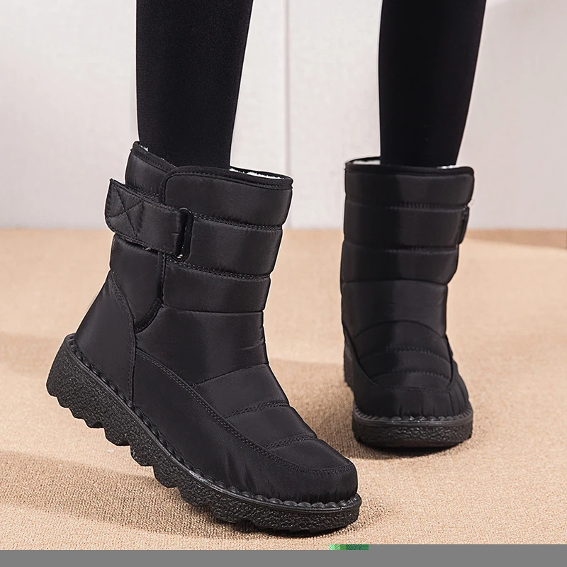 Women Snow Boots Non Slip Waterproof Snow Boots for Women Thick Plush Winter Ankle Boots Woman Platform Keep Warm Cotton Padded Shoes