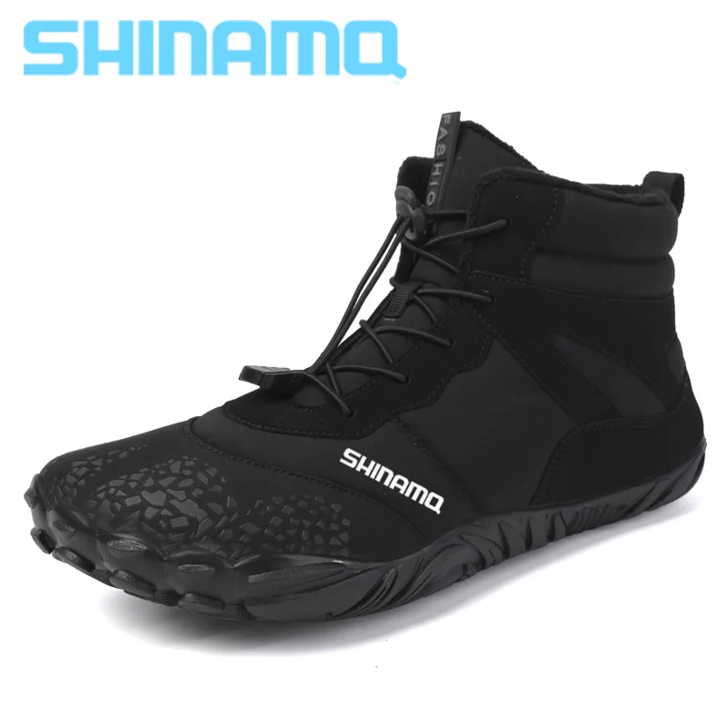 

2024 New Winter Men's Fishing Shoes Outdoor Anti Slip and Warm Mountaineering Shoes Leisure Plush Men's Snow Shoes