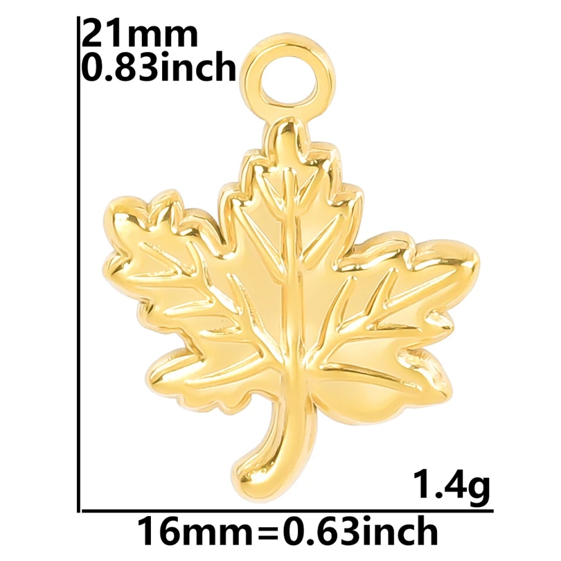 3pcs Mix Stainless Steel Maple Leaves Bulk Charms For Jewelry Making Supplies Plant Accessories DIY Necklace Earrings Pendants