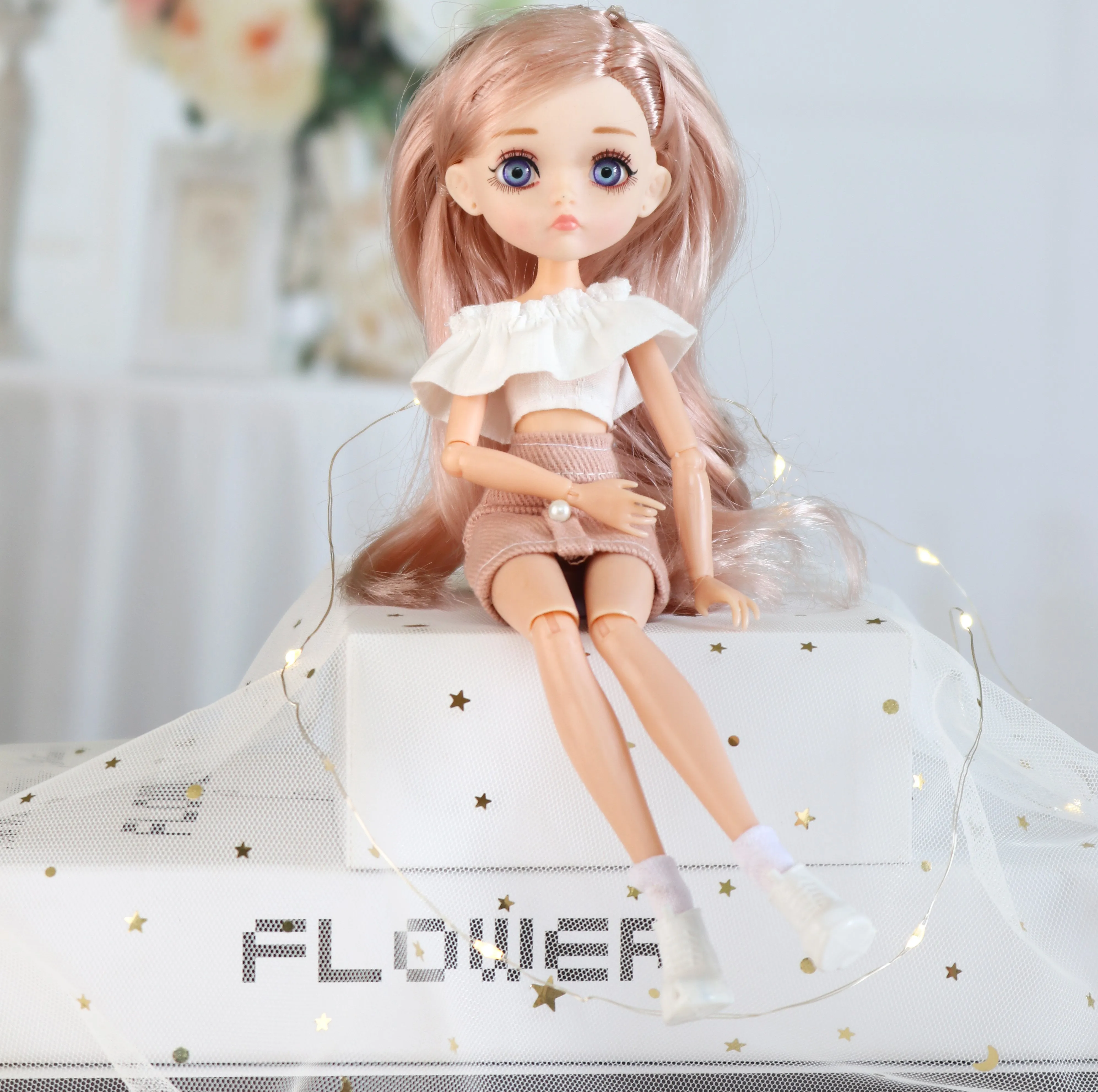 BJD1/6 30cmDoll Multicolor Hair Eye Handmade Madeup Moveable Joints Doll Gift For Girl With Fashion Clothes Shoes DIY Trend Toys